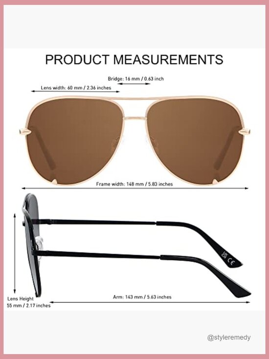 Oversized Aviator Sunglasses with UV400 Protection Metal Frame main image 5